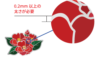 メッキ色の線加工